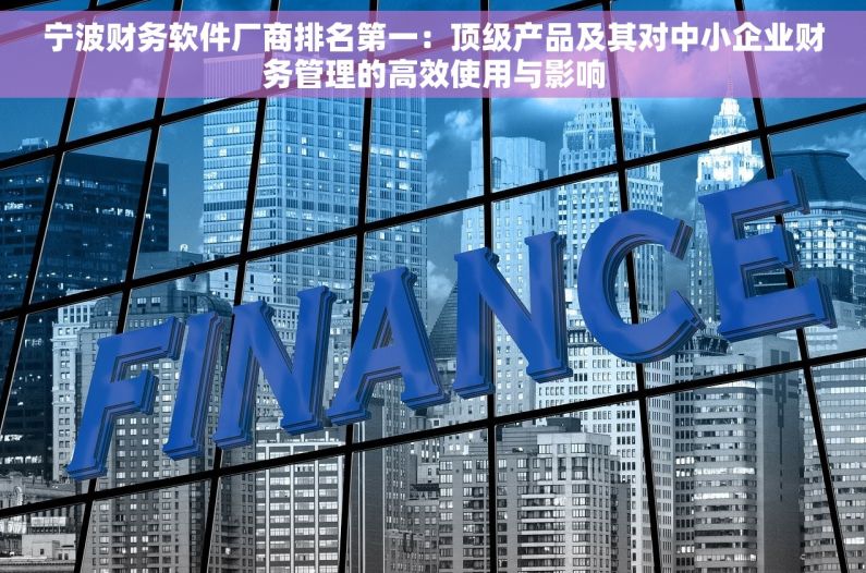 宁波财务软件厂商排名第一：顶级产品及其对中小企业财务管理的高效使用与影响