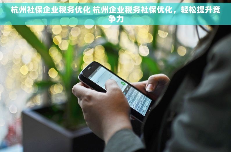 杭州社保企业税务优化 杭州企业税务社保优化，轻松提升竞争力
