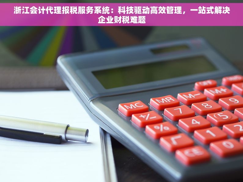 浙江会计代理报税服务系统：科技驱动高效管理，一站式解决企业财税难题