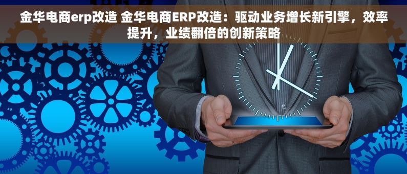 金华电商erp改造 金华电商ERP改造：驱动业务增长新引擎，效率提升，业绩翻倍的创新策略