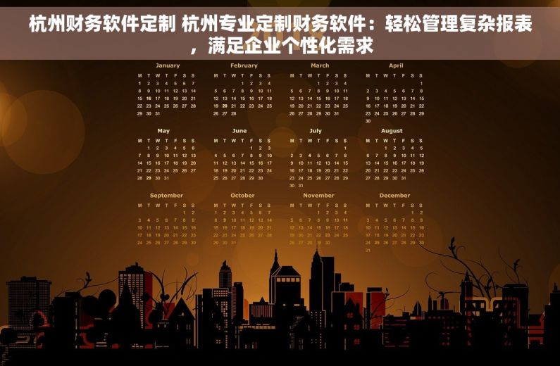 杭州财务软件定制 杭州专业定制财务软件：轻松管理复杂报表，满足企业个性化需求