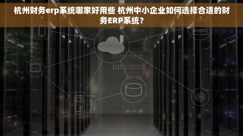 杭州财务erp系统哪家好用些 杭州中小企业如何选择合适的财务ERP系统？
