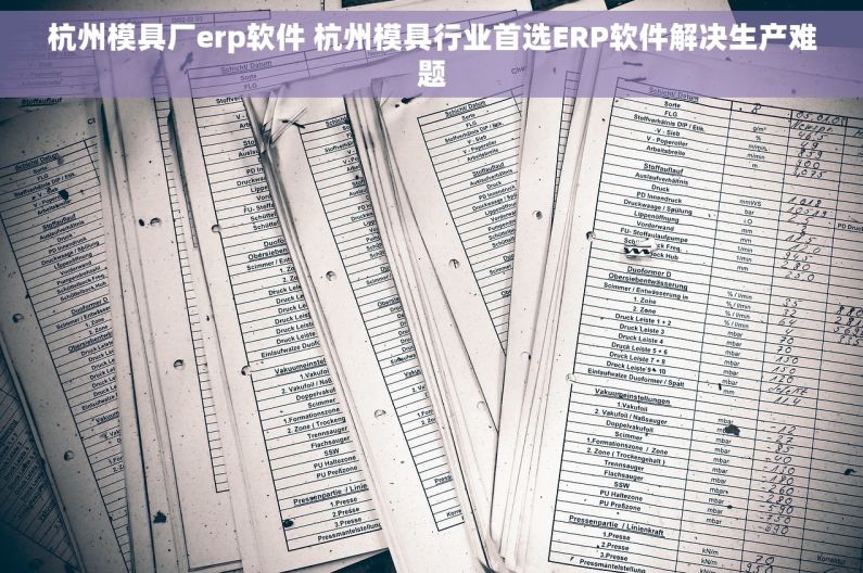 杭州模具厂erp软件 杭州模具行业首选ERP软件解决生产难题