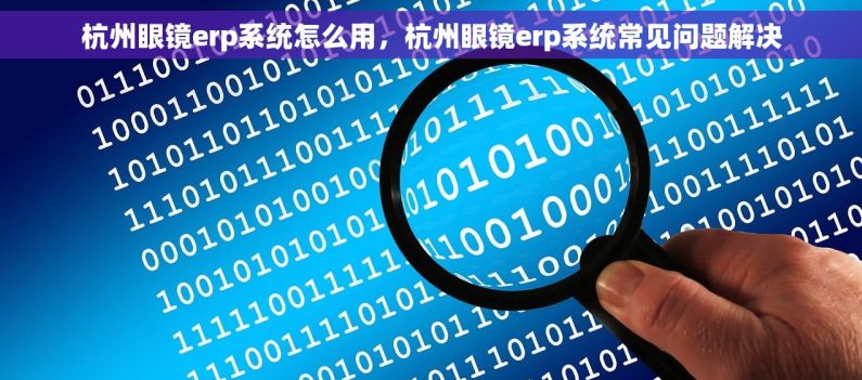 杭州眼镜erp系统怎么用，杭州眼镜erp系统常见问题解决