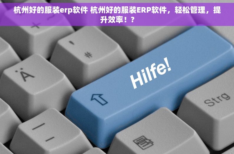 杭州好的服装erp软件 杭州好的服装ERP软件，轻松管理，提升效率！?