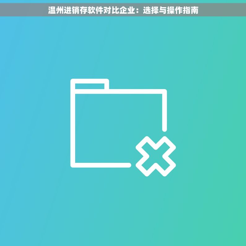 温州进销存软件对比企业：选择与操作指南