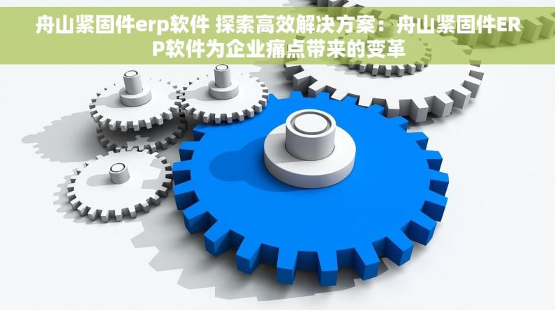 舟山紧固件erp软件 探索高效解决方案：舟山紧固件ERP软件为企业痛点带来的变革