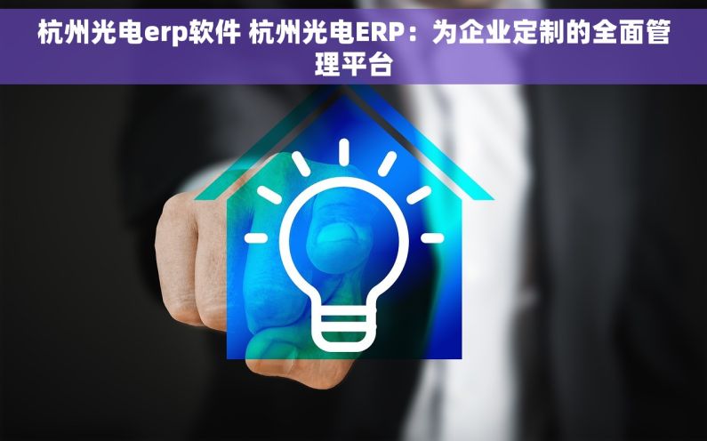 杭州光电erp软件 杭州光电ERP：为企业定制的全面管理平台