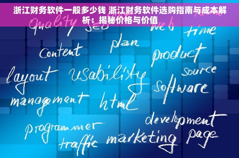 浙江财务软件一般多少钱 浙江财务软件选购指南与成本解析：揭秘价格与价值