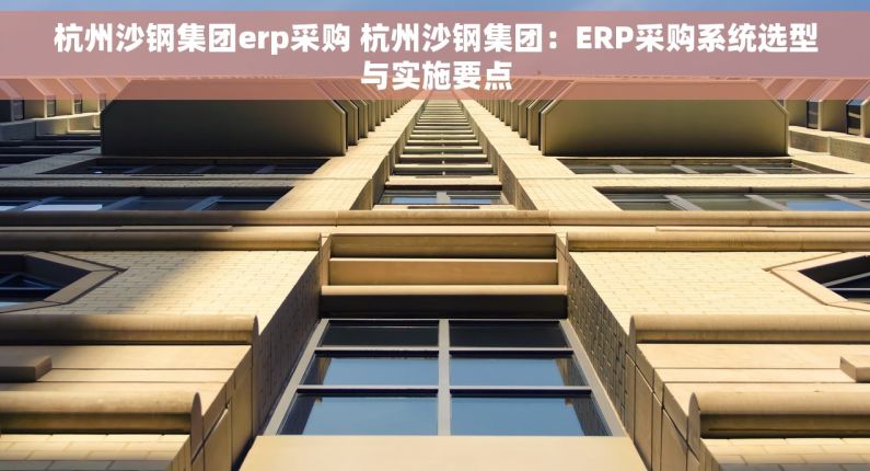 杭州沙钢集团erp采购 杭州沙钢集团：ERP采购系统选型与实施要点