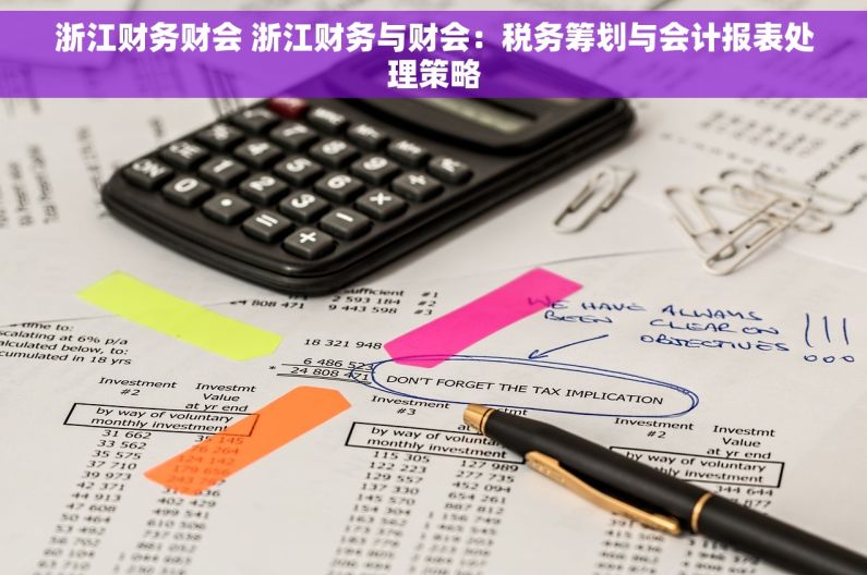 浙江财务财会 浙江财务与财会：税务筹划与会计报表处理策略