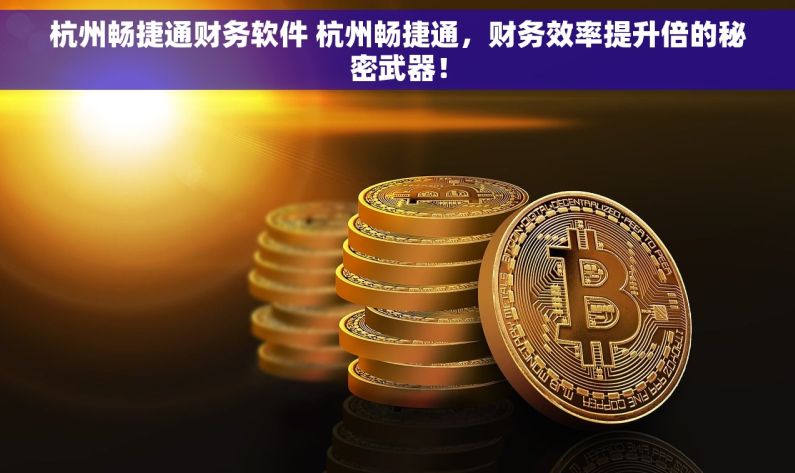 杭州畅捷通财务软件 杭州畅捷通，财务效率提升倍的秘密武器！