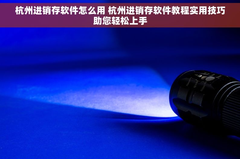 杭州进销存软件怎么用 杭州进销存软件教程实用技巧助您轻松上手
