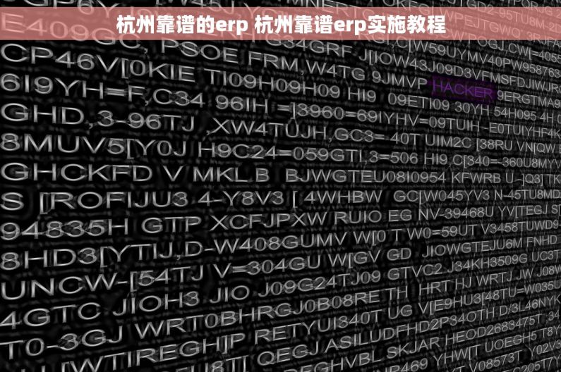 杭州靠谱的erp 杭州靠谱erp实施教程