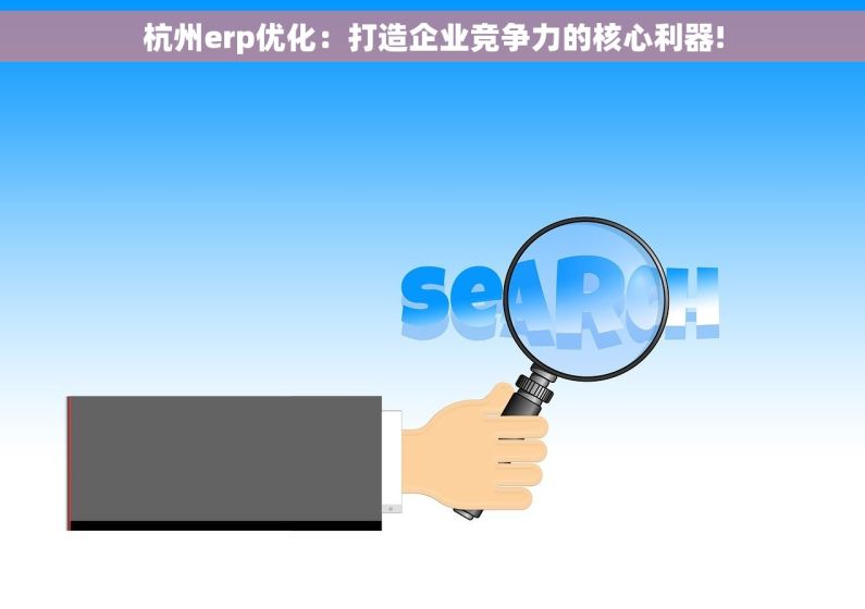 杭州erp优化：打造企业竞争力的核心利器!