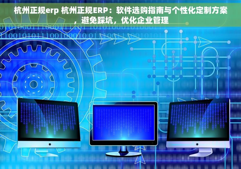 杭州正规erp 杭州正规ERP：软件选购指南与个性化定制方案，避免踩坑，优化企业管理