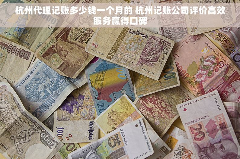 杭州代理记账多少钱一个月的 杭州记账公司评价高效服务赢得口碑