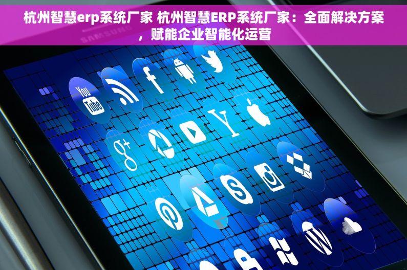 杭州智慧erp系统厂家 杭州智慧ERP系统厂家：全面解决方案，赋能企业智能化运营