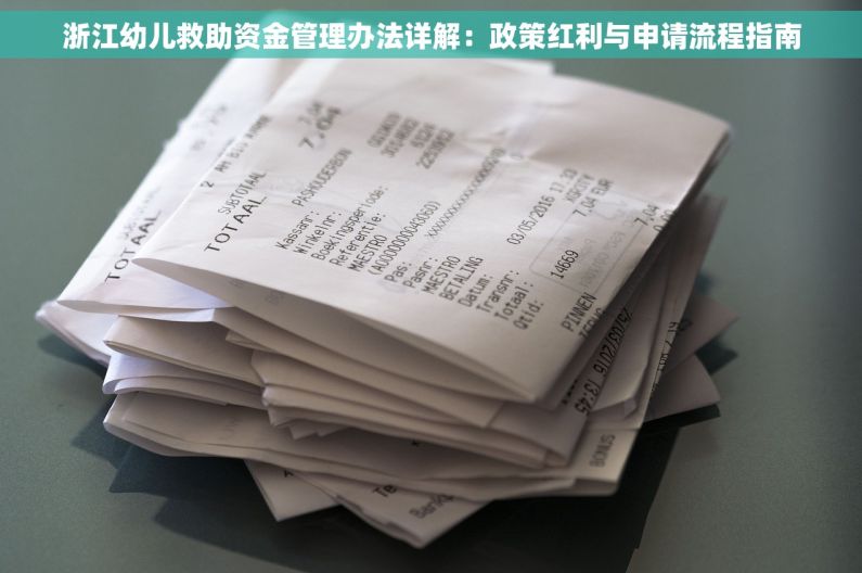 浙江幼儿救助资金管理办法详解：政策红利与申请流程指南