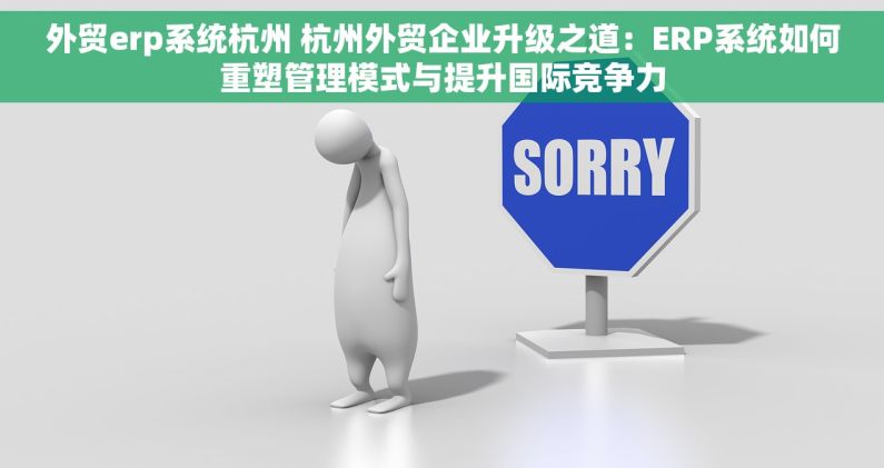 外贸erp系统杭州 杭州外贸企业升级之道：ERP系统如何重塑管理模式与提升国际竞争力