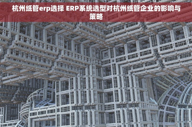 杭州纸管erp选择 ERP系统选型对杭州纸管企业的影响与策略