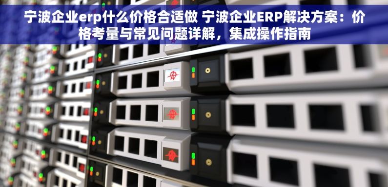 宁波企业erp什么价格合适做 宁波企业ERP解决方案：价格考量与常见问题详解，集成操作指南