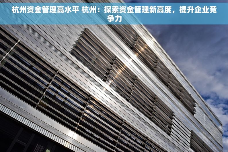 杭州资金管理高水平 杭州：探索资金管理新高度，提升企业竞争力