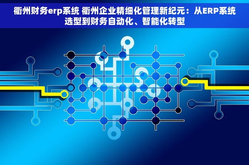 衢州财务erp系统 衢州企业精细化管理新纪元：从ERP系统选型到财务自动化、智能化转型