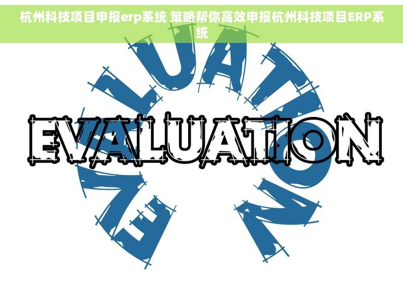 杭州科技项目申报erp系统 策略帮你高效申报杭州科技项目ERP系统