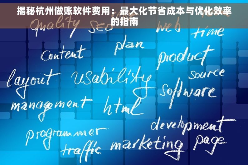揭秘杭州做账软件费用：最大化节省成本与优化效率的指南