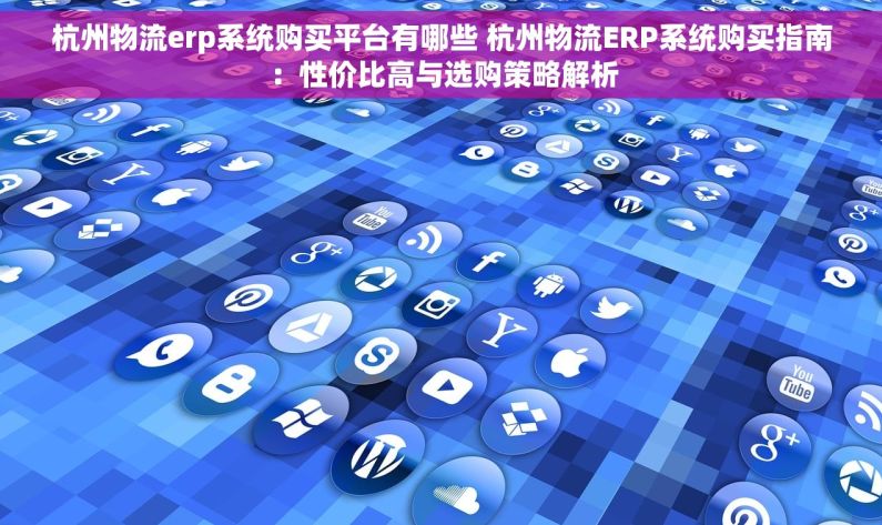 杭州物流erp系统购买平台有哪些 杭州物流ERP系统购买指南：性价比高与选购策略解析