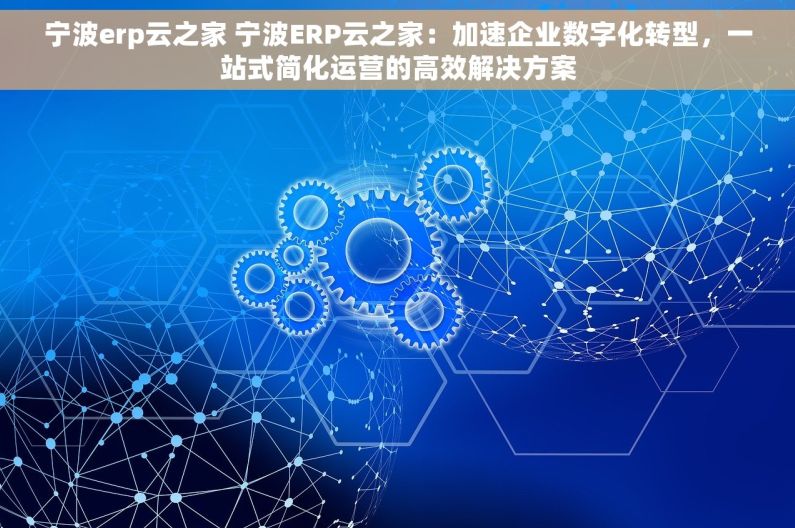 宁波erp云之家 宁波ERP云之家：加速企业数字化转型，一站式简化运营的高效解决方案