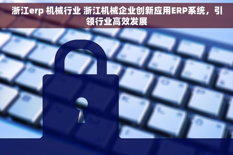 浙江erp 机械行业 浙江机械企业创新应用ERP系统，引领行业高效发展