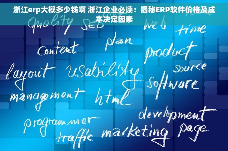 浙江erp大概多少钱啊 浙江企业必读：揭秘ERP软件价格及成本决定因素