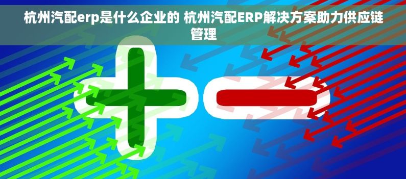 杭州汽配erp是什么企业的 杭州汽配ERP解决方案助力供应链管理