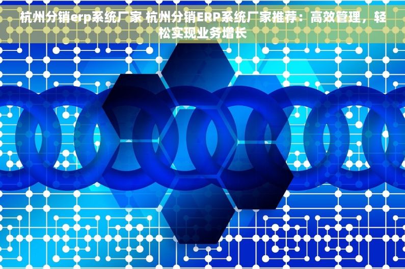 杭州分销erp系统厂家 杭州分销ERP系统厂家推荐：高效管理，轻松实现业务增长