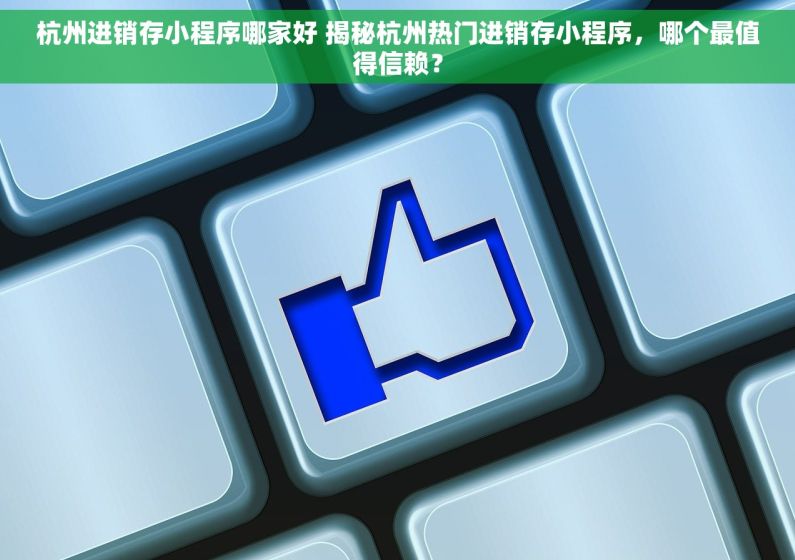 杭州进销存小程序哪家好 揭秘杭州热门进销存小程序，哪个最值得信赖？