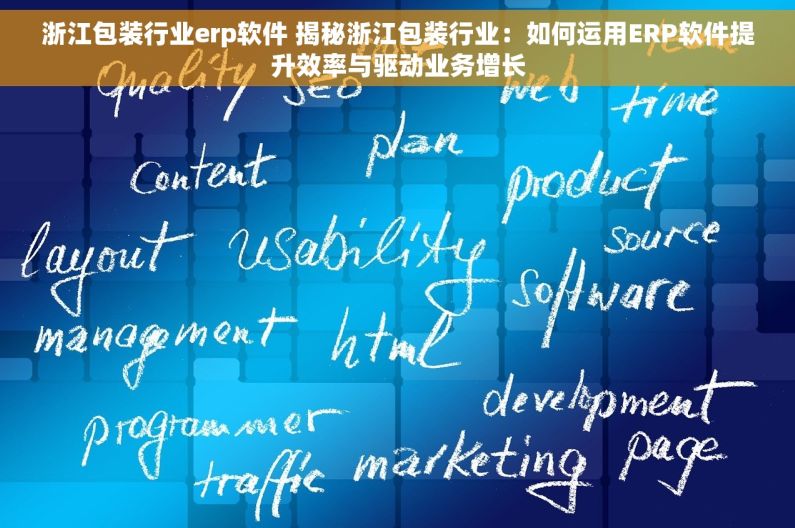 浙江包装行业erp软件 揭秘浙江包装行业：如何运用ERP软件提升效率与驱动业务增长