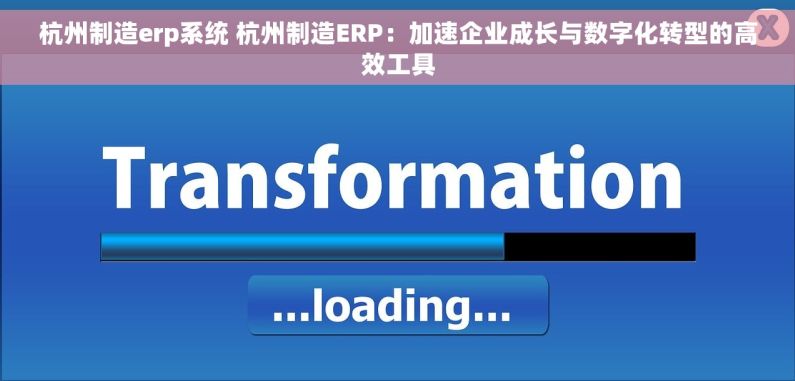 杭州制造erp系统 杭州制造ERP：加速企业成长与数字化转型的高效工具