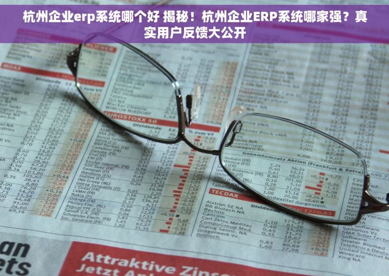 杭州企业erp系统哪个好 揭秘！杭州企业ERP系统哪家强？真实用户反馈大公开