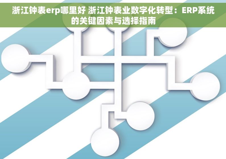 浙江钟表erp哪里好 浙江钟表业数字化转型：ERP系统的关键因素与选择指南