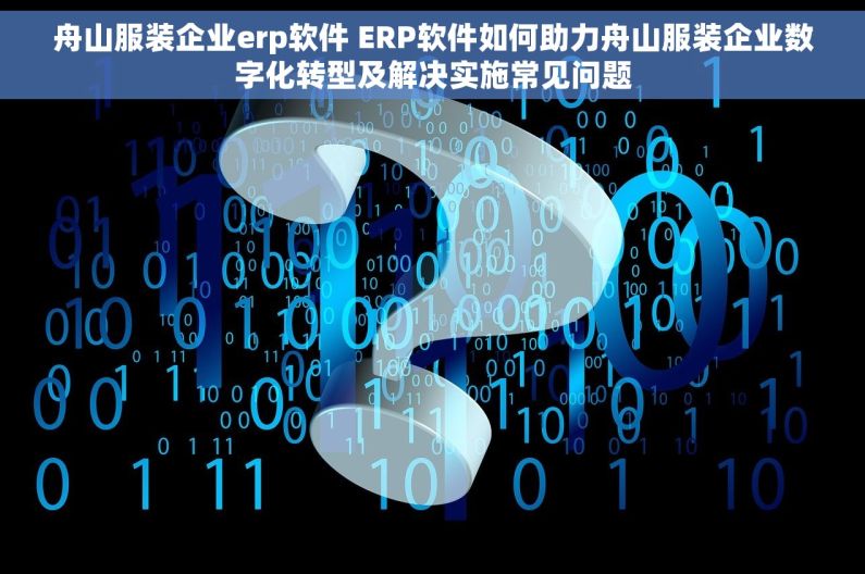 舟山服装企业erp软件 ERP软件如何助力舟山服装企业数字化转型及解决实施常见问题
