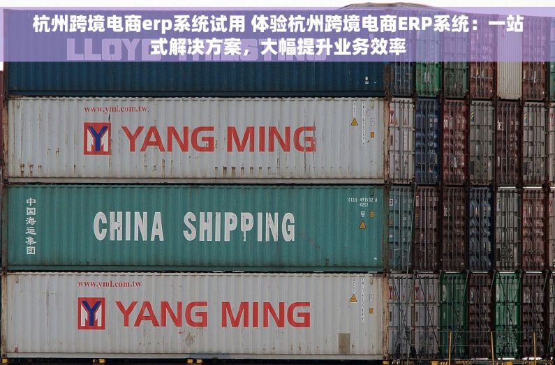 杭州跨境电商erp系统试用 体验杭州跨境电商ERP系统：一站式解决方案，大幅提升业务效率