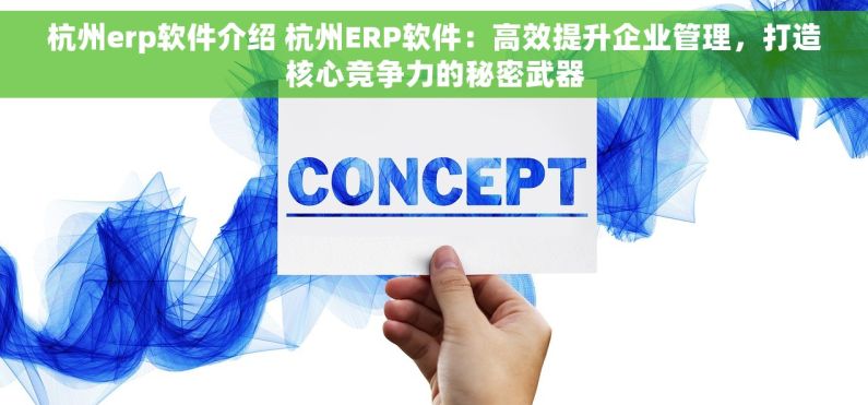 杭州erp软件介绍 杭州ERP软件：高效提升企业管理，打造核心竞争力的秘密武器