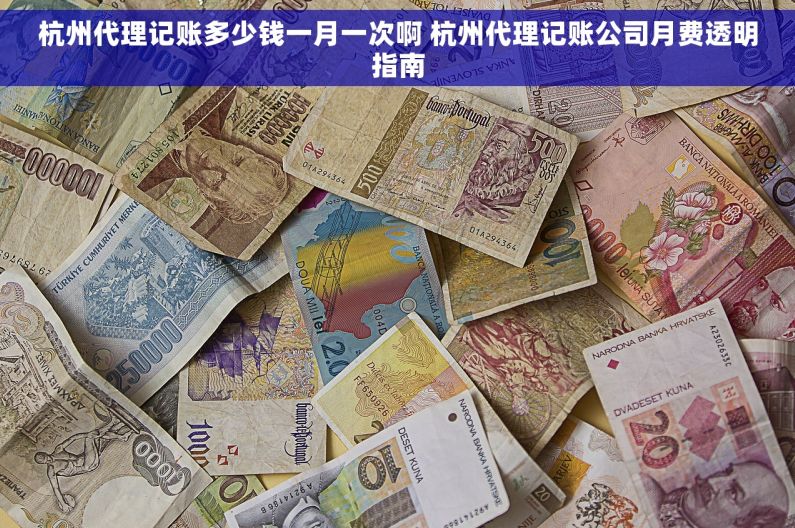 杭州代理记账多少钱一月一次啊 杭州代理记账公司月费透明指南