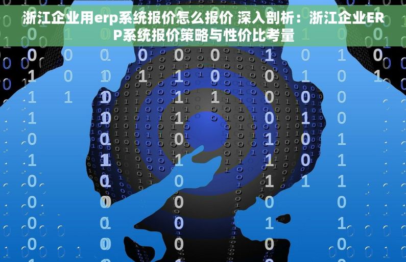 浙江企业用erp系统报价怎么报价 深入剖析：浙江企业ERP系统报价策略与性价比考量