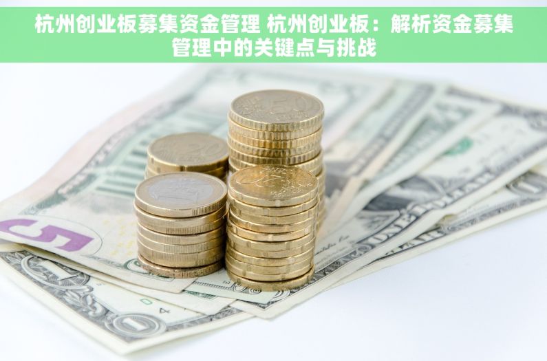 杭州创业板募集资金管理 杭州创业板：解析资金募集管理中的关键点与挑战