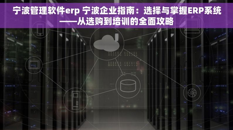 宁波管理软件erp 宁波企业指南：选择与掌握ERP系统——从选购到培训的全面攻略