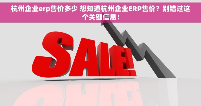 杭州企业erp售价多少 想知道杭州企业ERP售价？别错过这个关键信息！