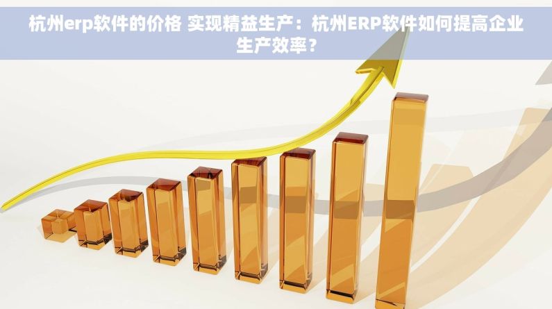 杭州erp软件的价格 实现精益生产：杭州ERP软件如何提高企业生产效率？